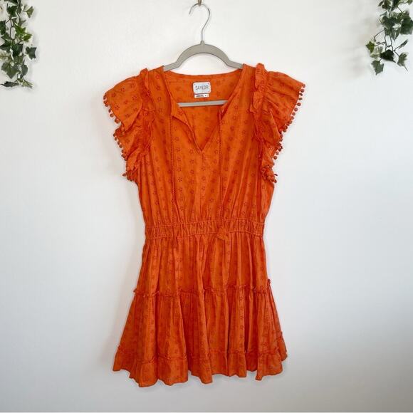 SAYLOR Shailene Mini Dress in Tangerine Size Medium - Picture 2 of 7